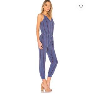 NWT! Revolve Sundry blue striped Henley jumpsuit S